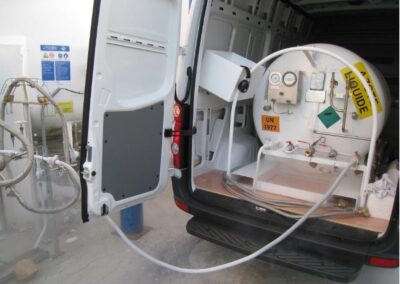 Utilisation de flexibles pour le transfert de l’azote entre réservoir